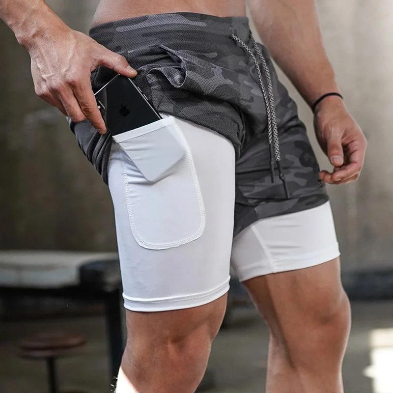 Pantalones cortos de fitness 2 en 1.