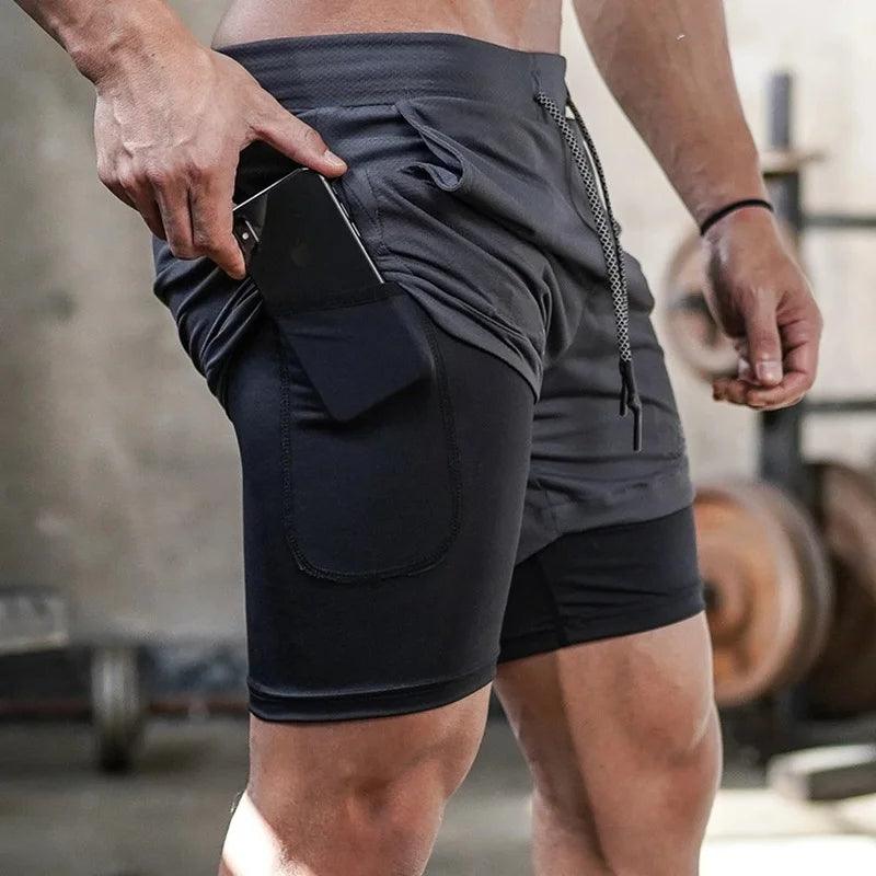 Pantalones cortos de fitness 2 en 1.